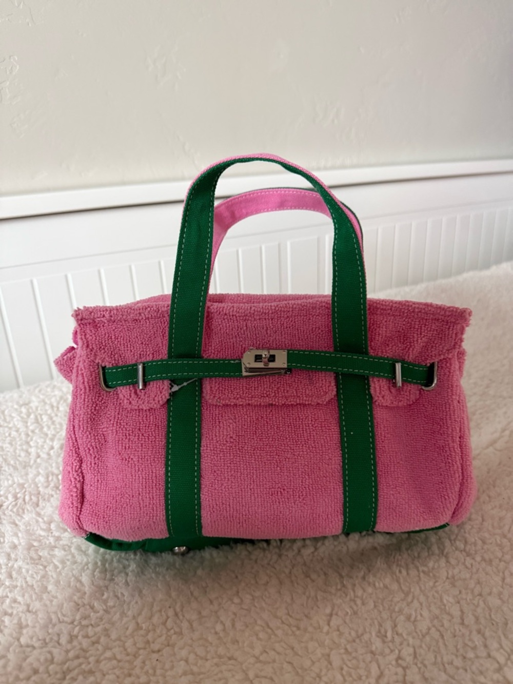 Pink and Green Terry cloth small boatkin nWT